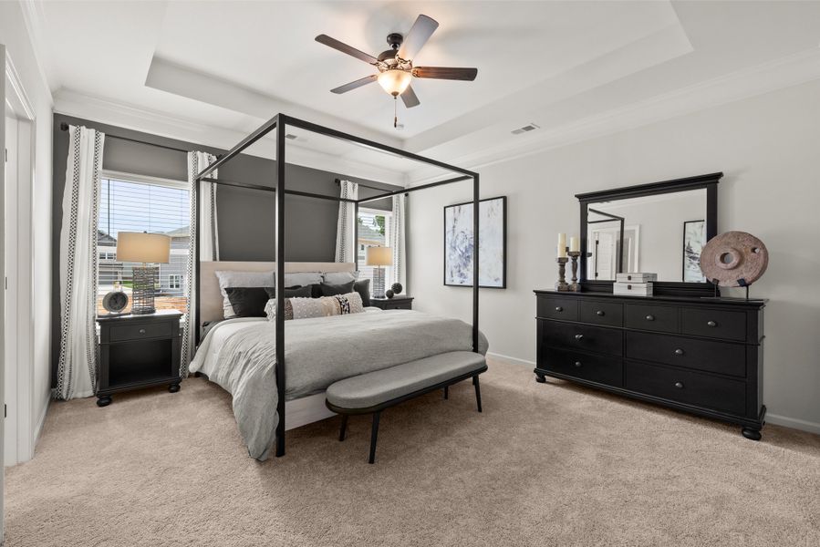 Furnished interior in a model home at Crescent Towns in Riverdale (Image 13). Furnished interior in a model home at Crescent Towns in Riverdale (Image 13).