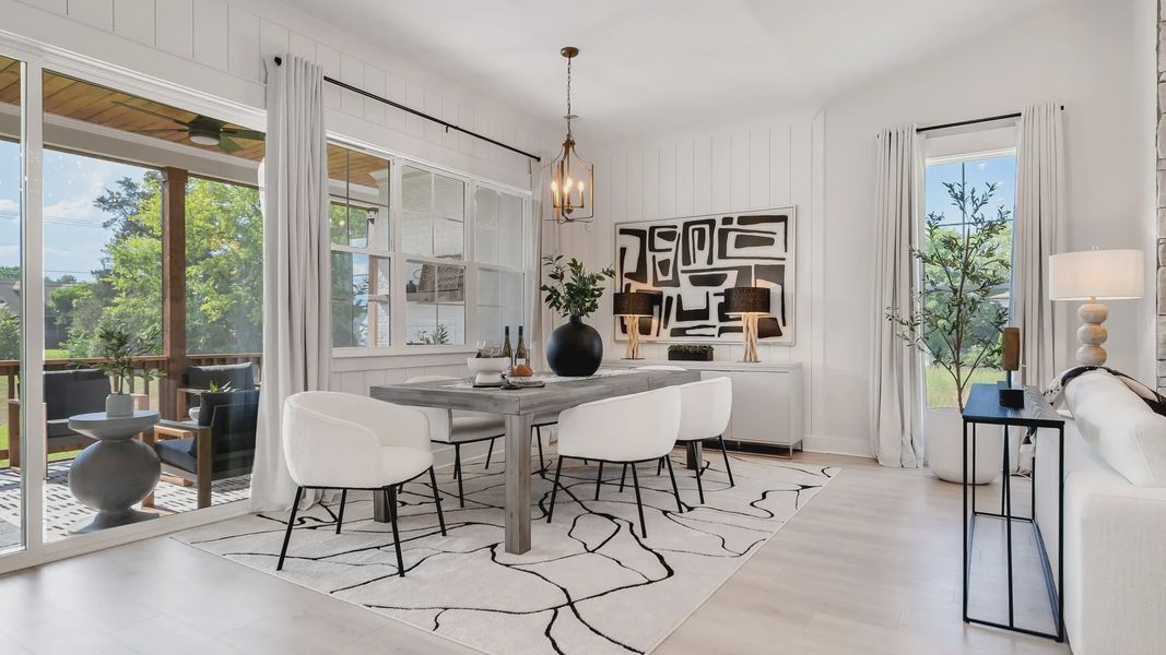 Experience sophisticated living with chic decor, expansive windows, and serene patio views in Shelton Square.