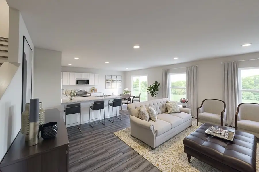 Furnished interior in a model home at Dowdy Ferry in Dallas (Image 3).