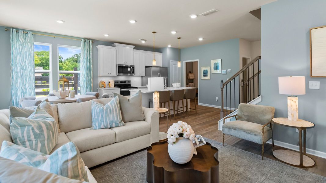 Furnished interior in a model home at McClure Farms Townhomes in Columbia (Image 11).