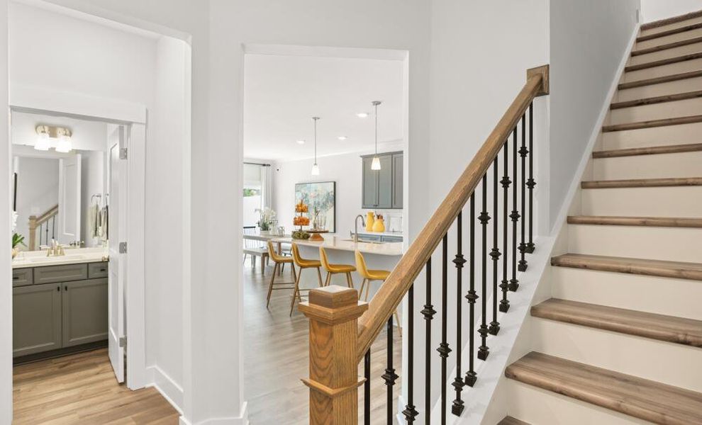 Furnished interior in a model home at Villas at Dawsonville Townhomes in Dawsonville (Image 5). Furnished interior in a model home at Villas at Dawsonville Townhomes in Dawsonville (Image 5).