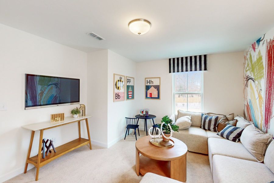 Furnished interior in a model home at Watkins Grove in Raleigh (Image 9).