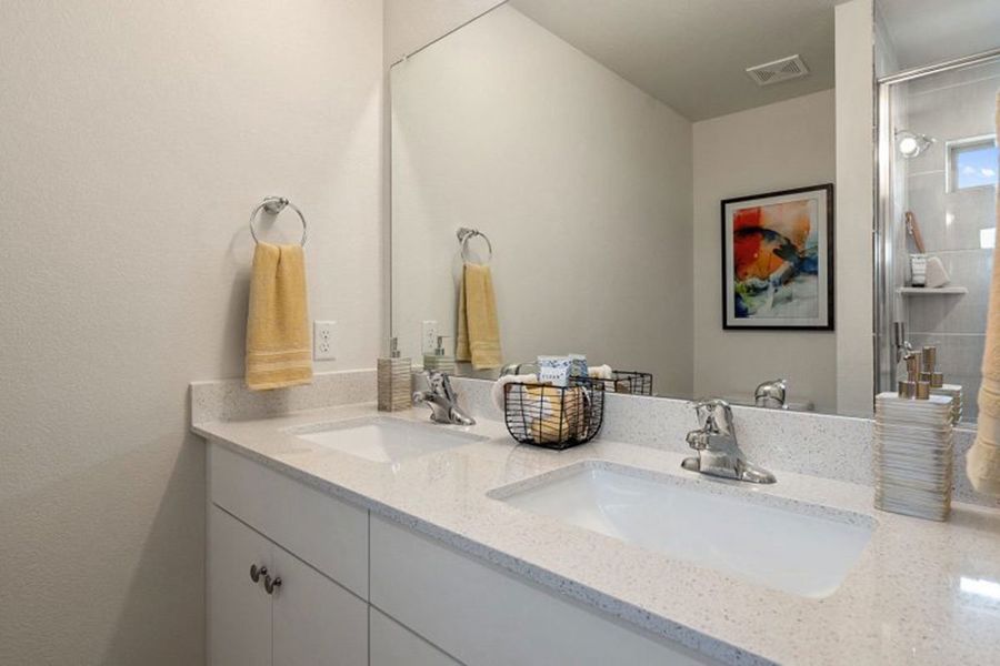 Close-up of interior finishes in a home at Saddle Creek Twinhomes, Georgetown (Image 43).