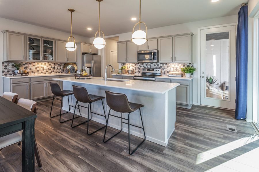 Furnished interior in a model home at Trailside in Timnath (Image 27).