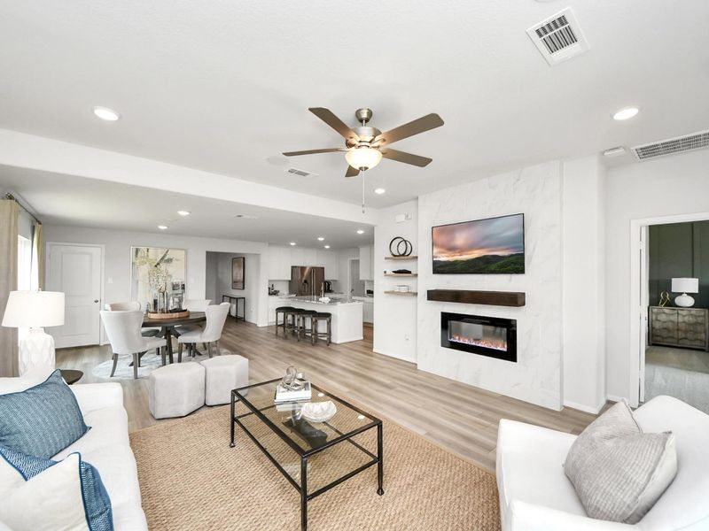 Furnished interior in a model home at Sunterra in Katy (Image 18).