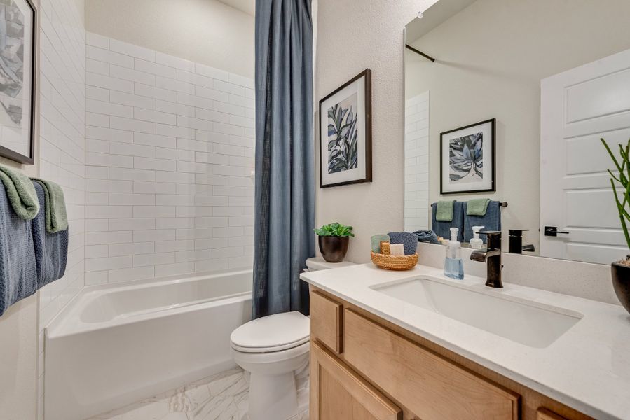 Furnished interior in a model home at Meadow Park at The Meadows in Krugerville (Image 26).
