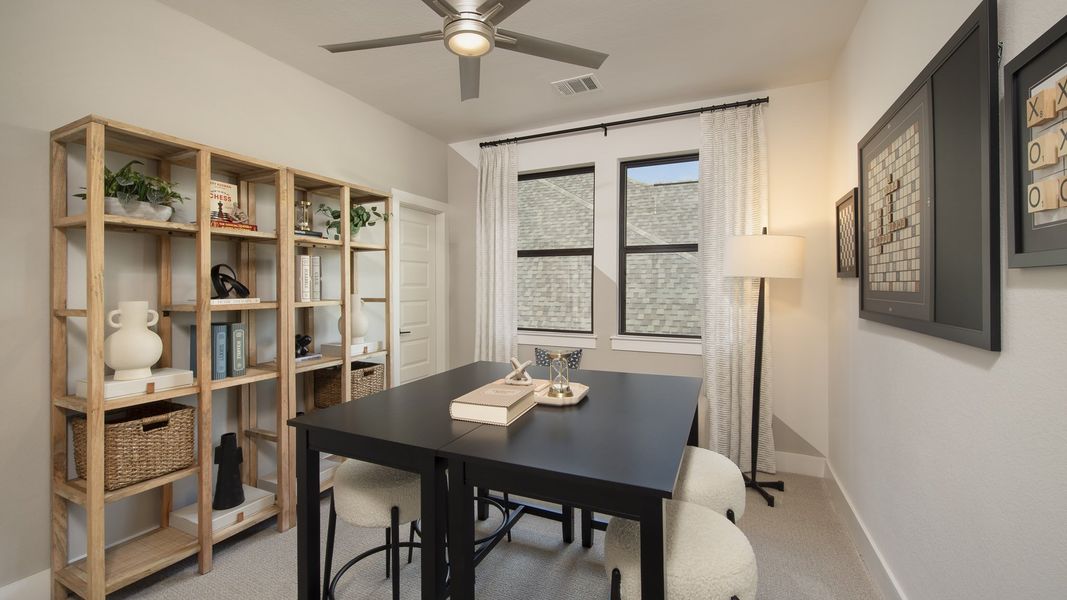 Furnished interior in a model home at Eldorado At Santa Rita Ranch 60' in Liberty Hill (Image 15). Furnished interior in a model home at Eldorado At Santa Rita Ranch 60' in Liberty Hill (Image 15).