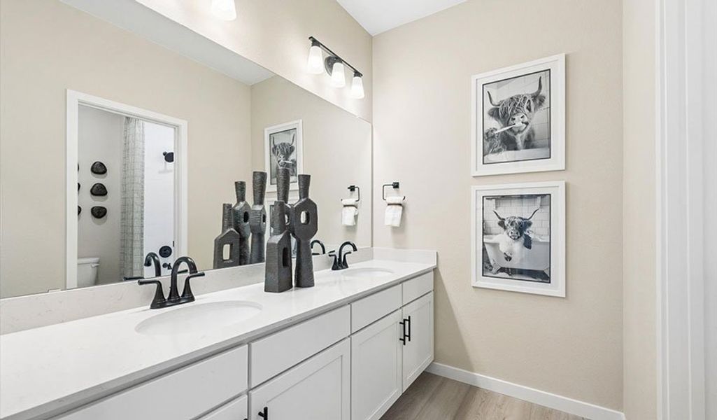 Furnished interior in a model home at The Duos at Looking Glass in Parker (Image 6).