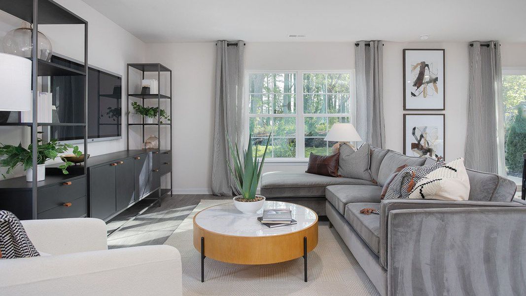 Furnished interior in a model home at Faircrest in Greensboro (Image 4).