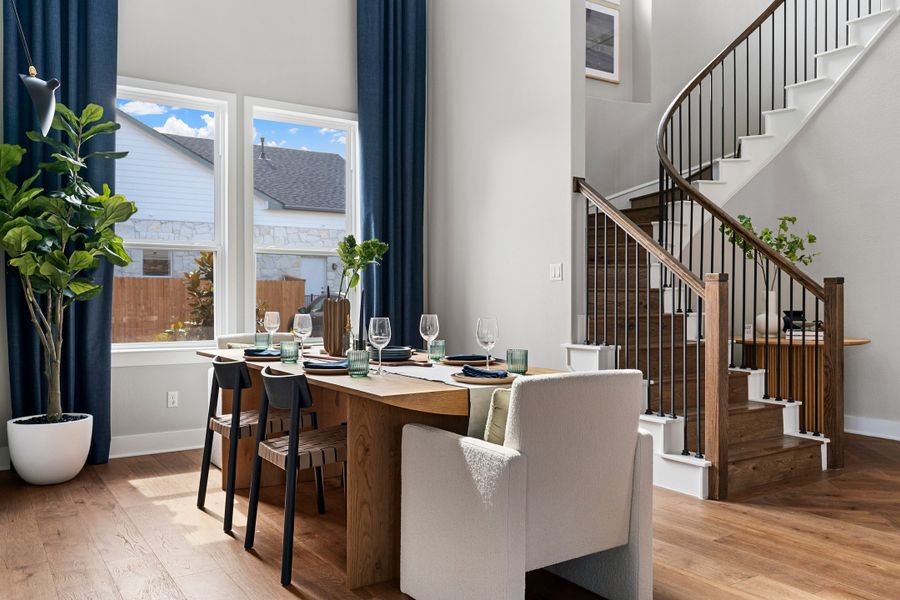 Furnished interior in a model home at Heritage in Dripping Springs (Image 1). Furnished interior in a model home at Heritage in Dripping Springs (Image 1).