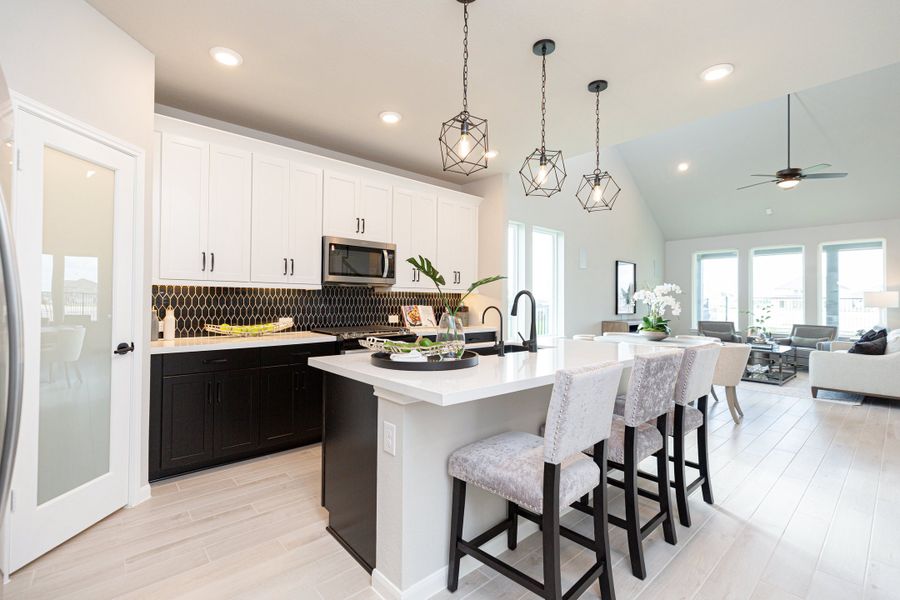 Furnished interior in a model home at Bridgeland: Signature in Cypress (Image 4).