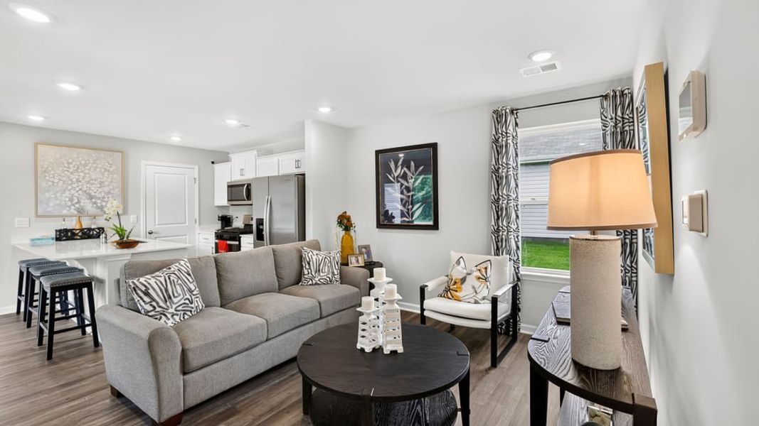 Furnished interior in a model home at Village 3 in Woodruff (Image 6). Furnished interior in a model home at Village 3 in Woodruff (Image 6).