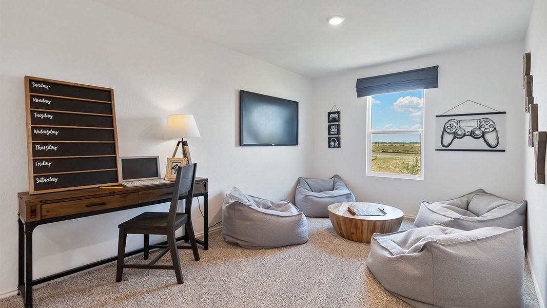 Furnished interior in a model home at Sereno Springs in Converse (Image 23).