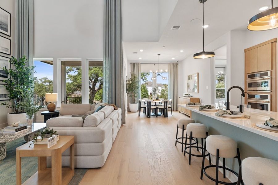 Furnished interior in a model home at Wolf Ranch in Georgetown (Image 3).