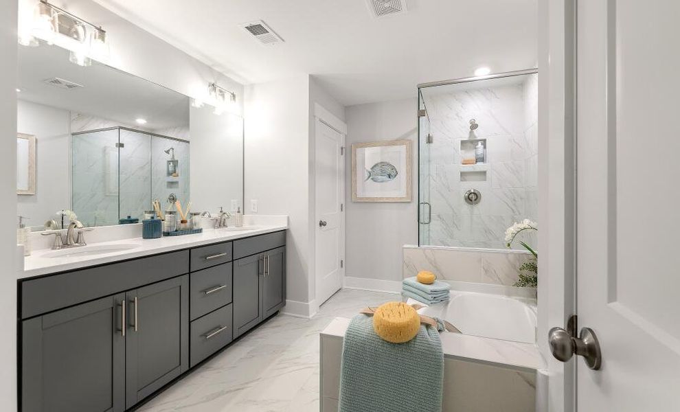 Furnished interior in a model home at New Riverside Village in Bluffton (Image 10).