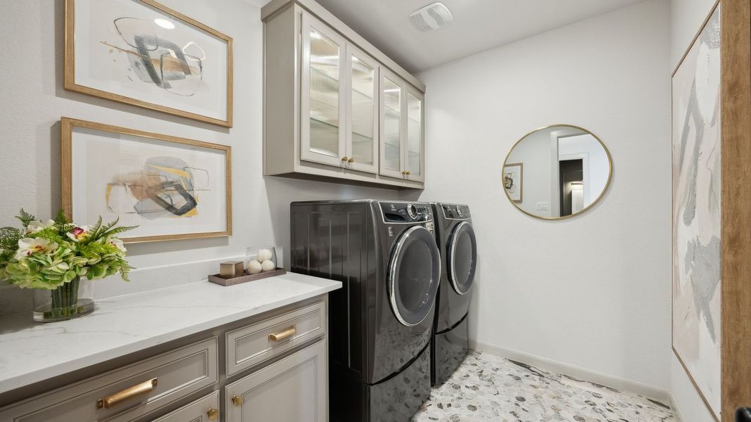 Furnished interior in a model home at Painted Tree - Woodland West in McKinney (Image 33).