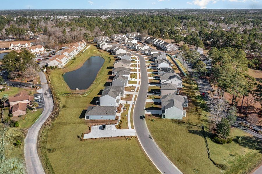 Aerial view of the Island Green community in Myrtle Beach, SC, showing layout and nearby surroundings (Image 11).