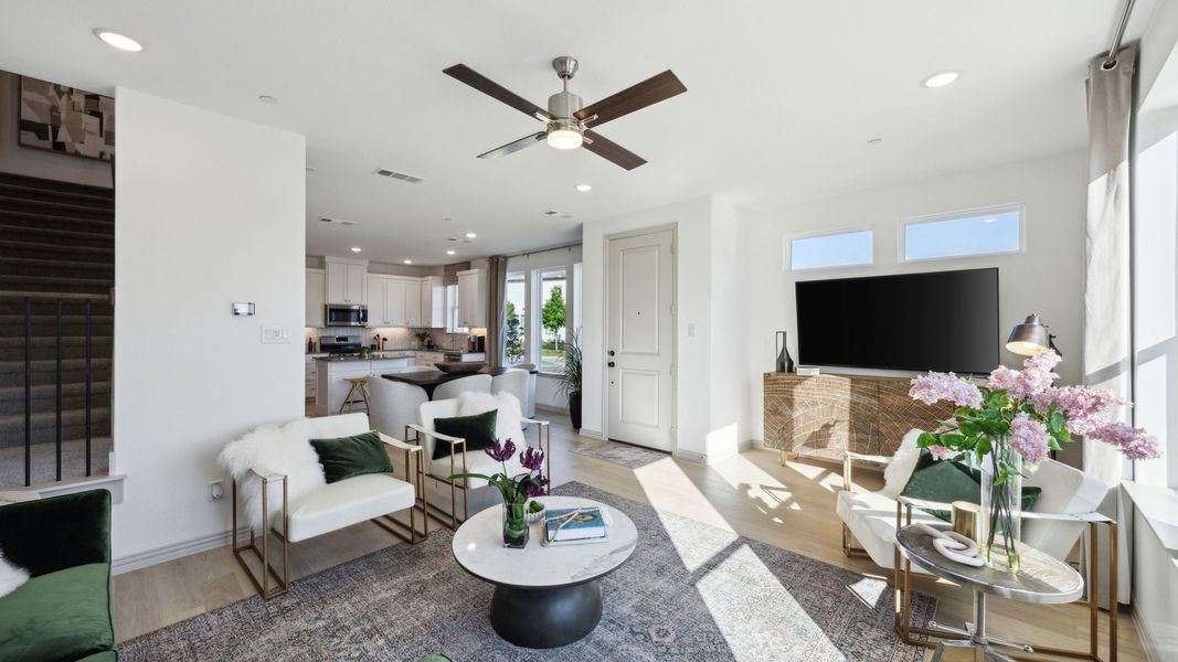 Furnished interior in a model home at City Point in North Richland Hills (Image 9).