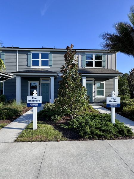 A charming gray two-story home with blue shutters in Kindlewood Forest by D.R. Horton (Middleburg, FL). A charming gray two-story home with blue shutters in Kindlewood Forest by D.R. Horton (Middleburg, FL).