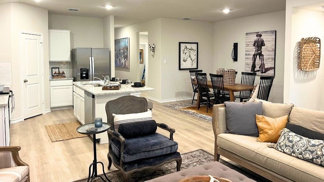 Furnished interior in a model home at The Birch at Spencer Ranch in Boerne (Image 2). Furnished interior in a model home at The Birch at Spencer Ranch in Boerne (Image 2).