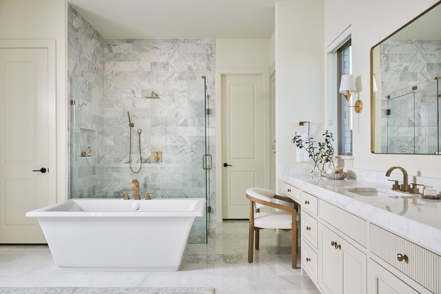 Furnished interior in a model home at Park Place - 80' Lots in Prosper (Image 29).