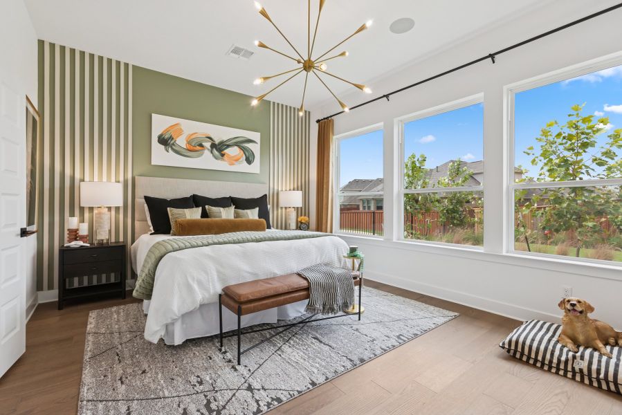 Furnished interior in a model home at Sunfield in Buda (Image 19).