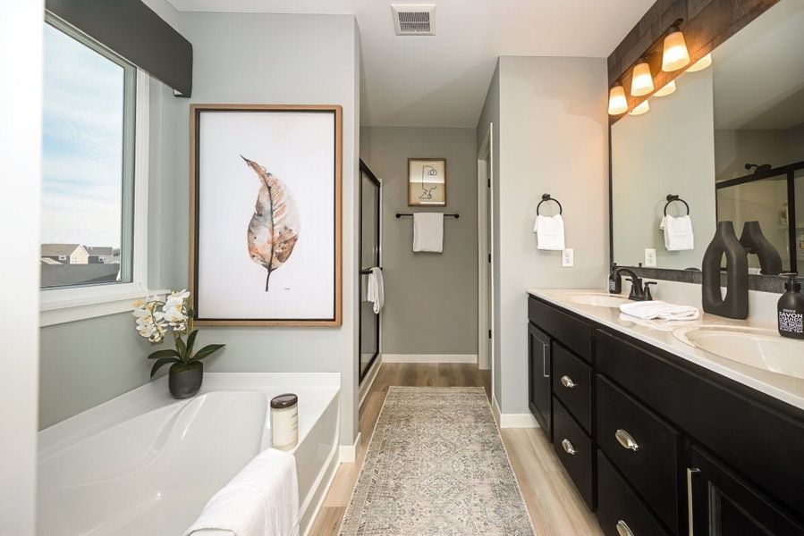 Furnished interior in a model home at Three Rivers in Rome (Image 31).