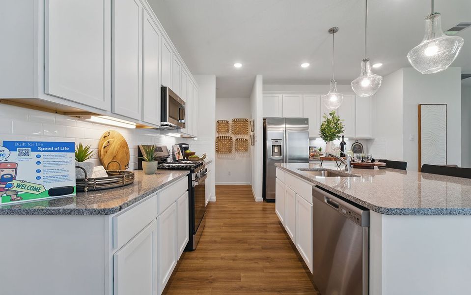 Furnished interior in a model home at Windrose Green in Angleton (Image 64).