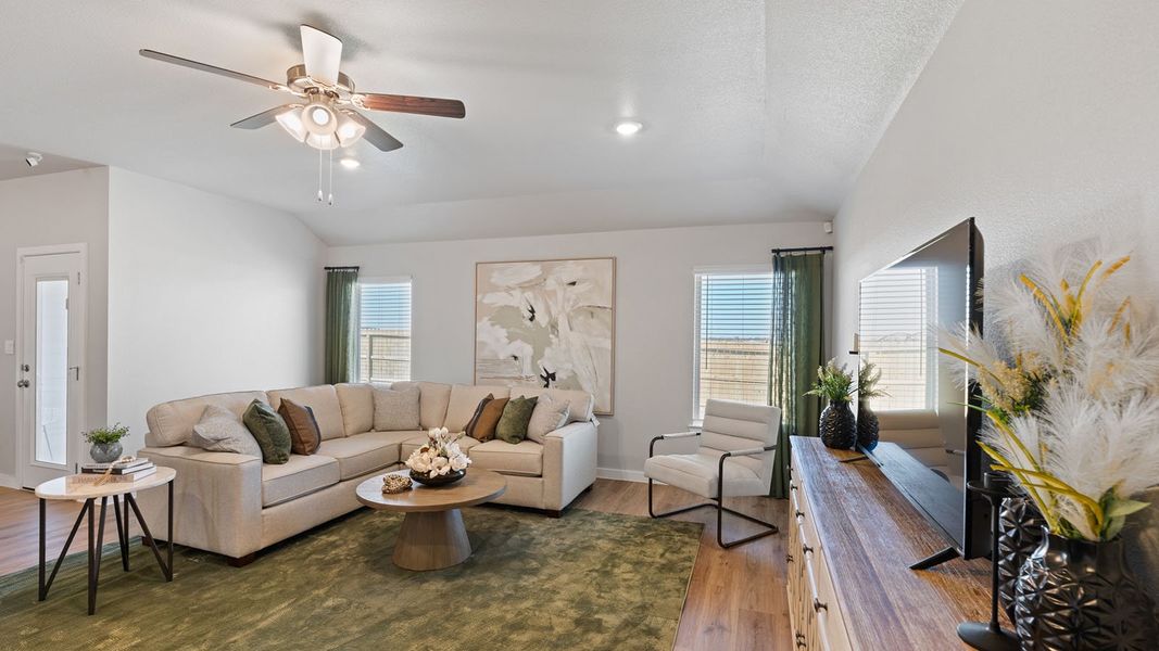 Furnished interior in a model home at King's Landing in Corpus Christi (Image 8).