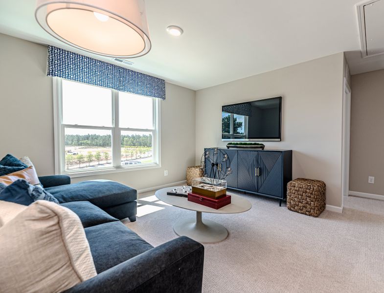 Furnished interior in a model home at The View in Durham (Image 30).