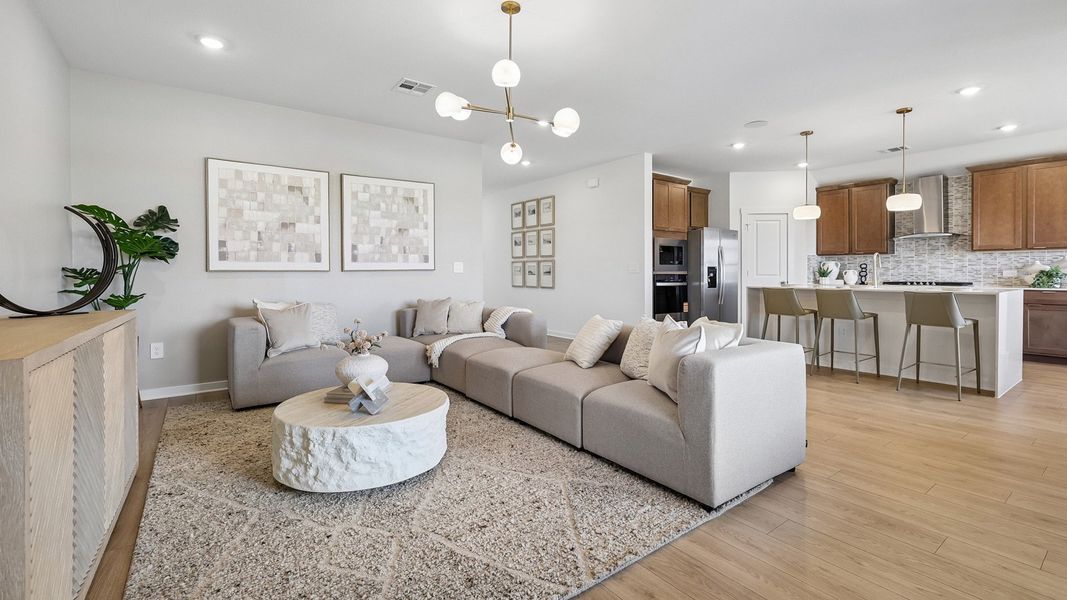 Furnished interior in a model home at Monarch Ranch in Manor (Image 10).