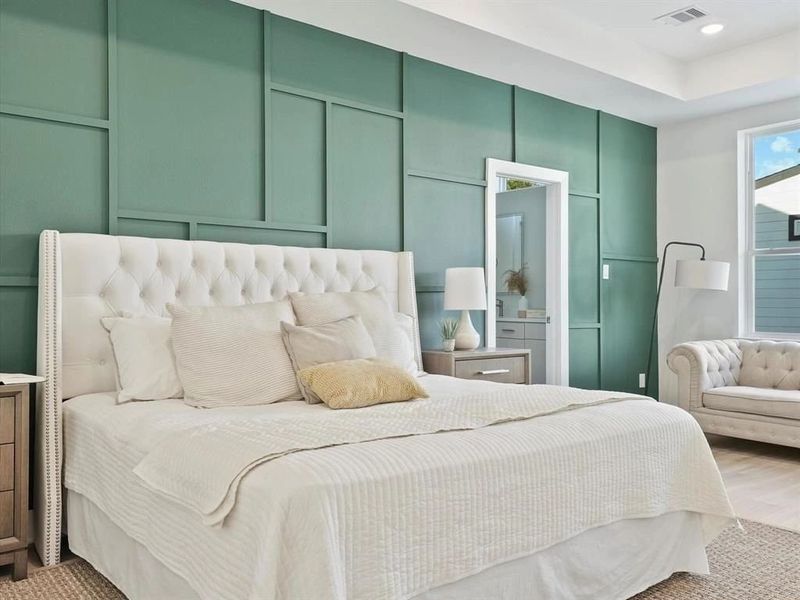 Furnished interior in a model home at Jesselton Square at Creekmont in Houston (Image 19). Furnished interior in a model home at Jesselton Square at Creekmont in Houston (Image 19).