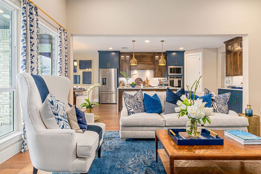 American Legend Homes 60' model in Wellington - Living Room/Kitchen American Legend Homes 60' model in Wellington - Living Room/Kitchen