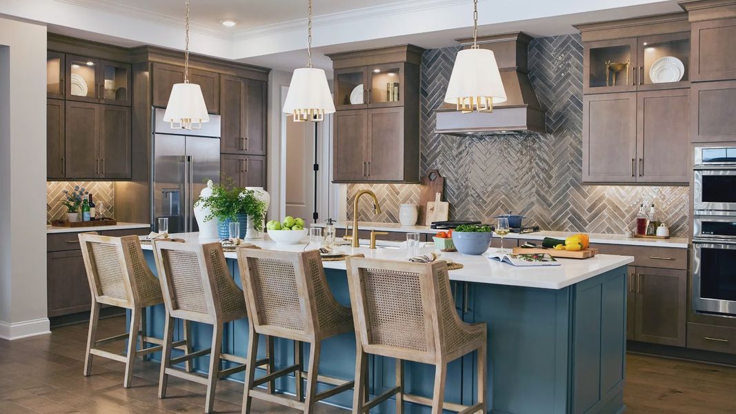 Furnished interior in a model home at The Courtyards at Hodges Farm in Charlotte (Image 27).