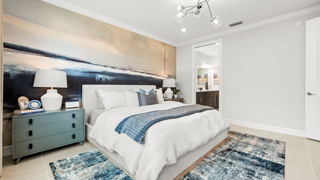 Furnished interior in a model home at Esplanade by the Islands Coach Homes in Naples (Image 76).