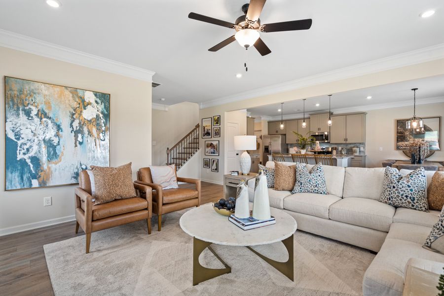 Furnished interior in a model home at Vandiver Creek in South Fulton (Image 50).