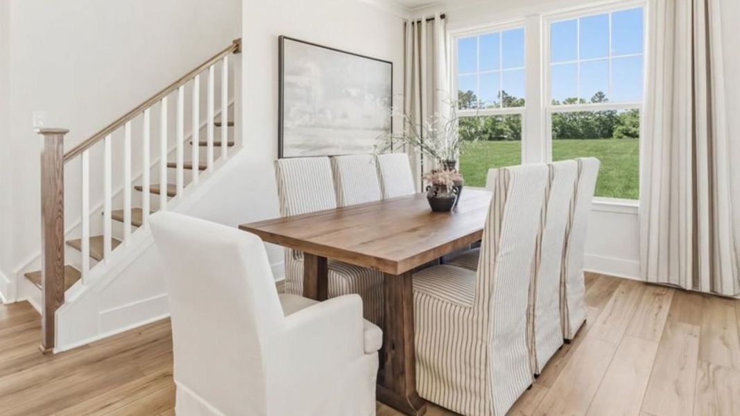 Furnished interior in a model home at Reserve at Crowthorne in Zebulon (Image 18). Furnished interior in a model home at Reserve at Crowthorne in Zebulon (Image 18).