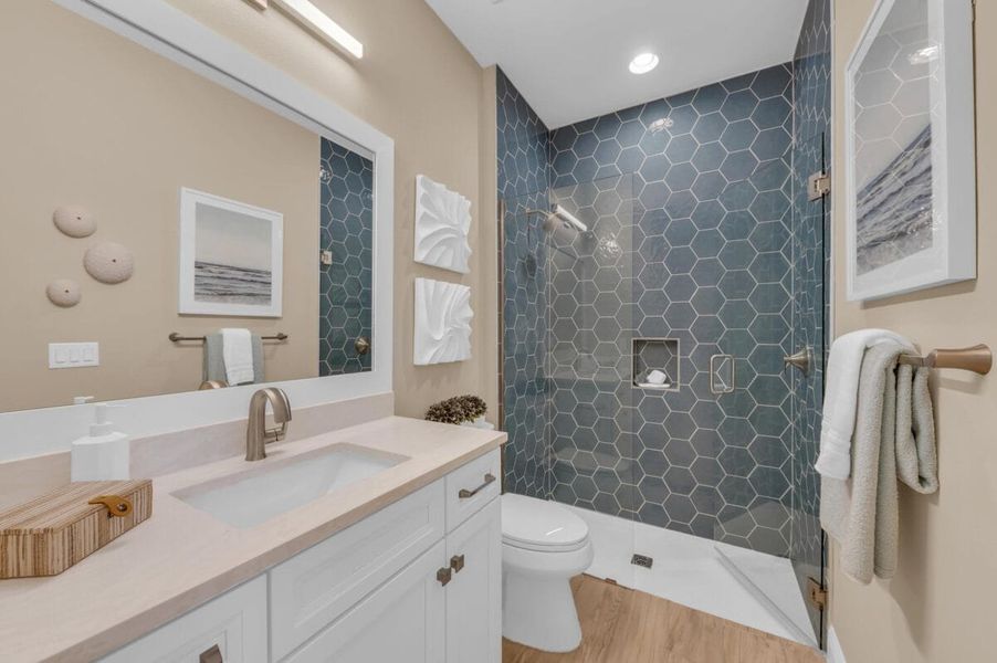 Furnished interior in a model home at Reflection Villas at Watercolor Place in Bradenton (Image 128).