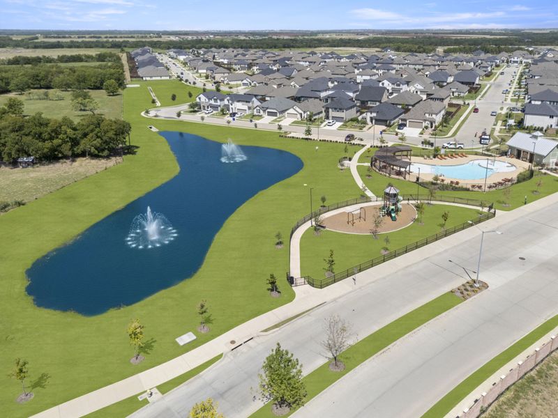 Aerial view of the Creekside community in Royse City, TX, showing layout and nearby surroundings (Image 16).