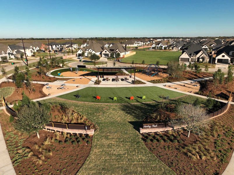 Aerial view of the Grange community in Katy, TX, showing layout and nearby surroundings (Image 13).