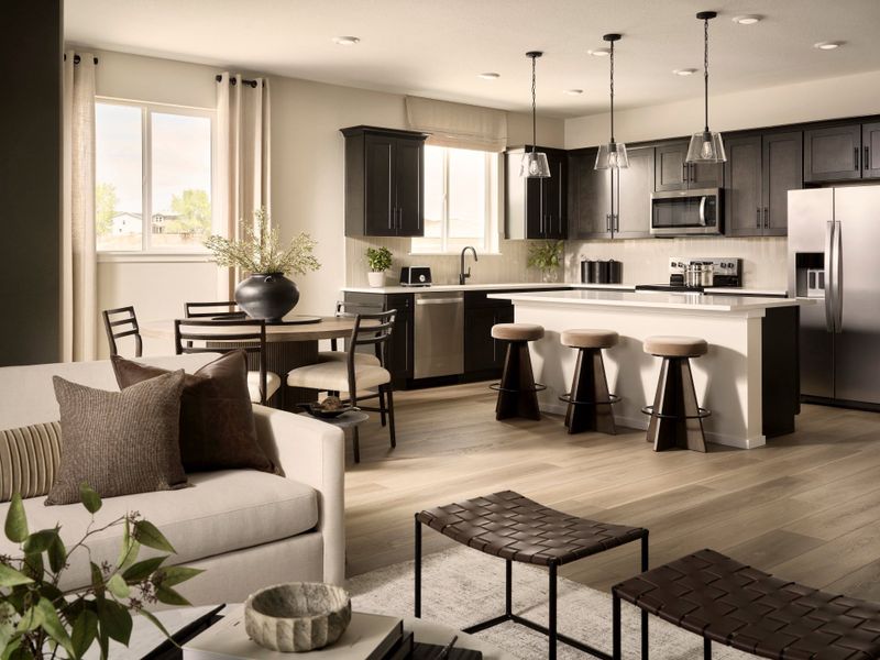 Furnished interior in a model home at Murata Farms in Fort Lupton (Image 3). Furnished interior in a model home at Murata Farms in Fort Lupton (Image 3).