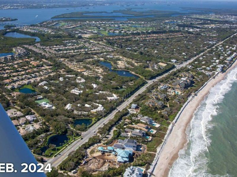 Aerial view of the Seaglass community in Vero Beach, FL, showing layout and nearby surroundings (Image 22).