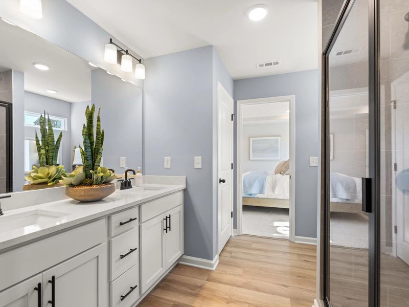 Furnished interior in a model home at The Bluffs in Canton (Image 10).