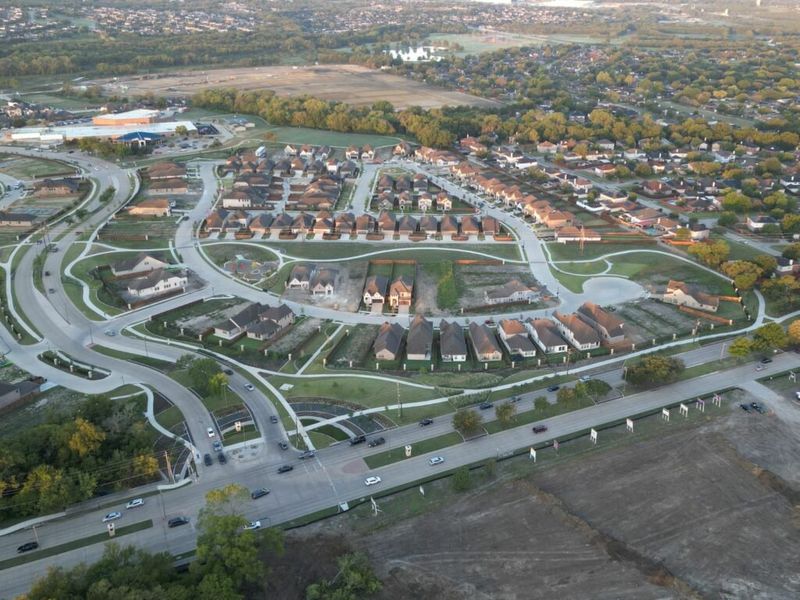 Aerial view of the Solterra Texas community in Mesquite, TX, showing layout and nearby surroundings (Image 19).