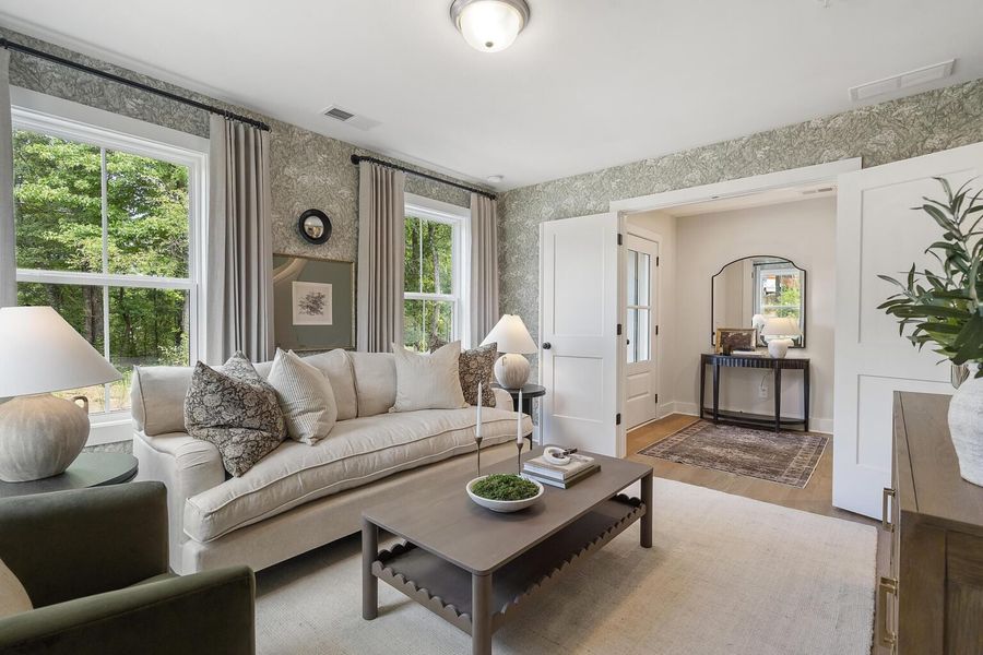 Furnished interior in a model home at BelleWether in Chattanooga (Image 29).