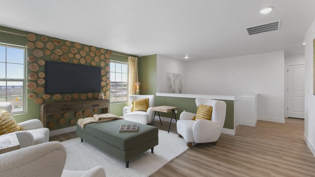 Furnished interior in a model home at Windler Single Family Homes in Aurora (Image 11).