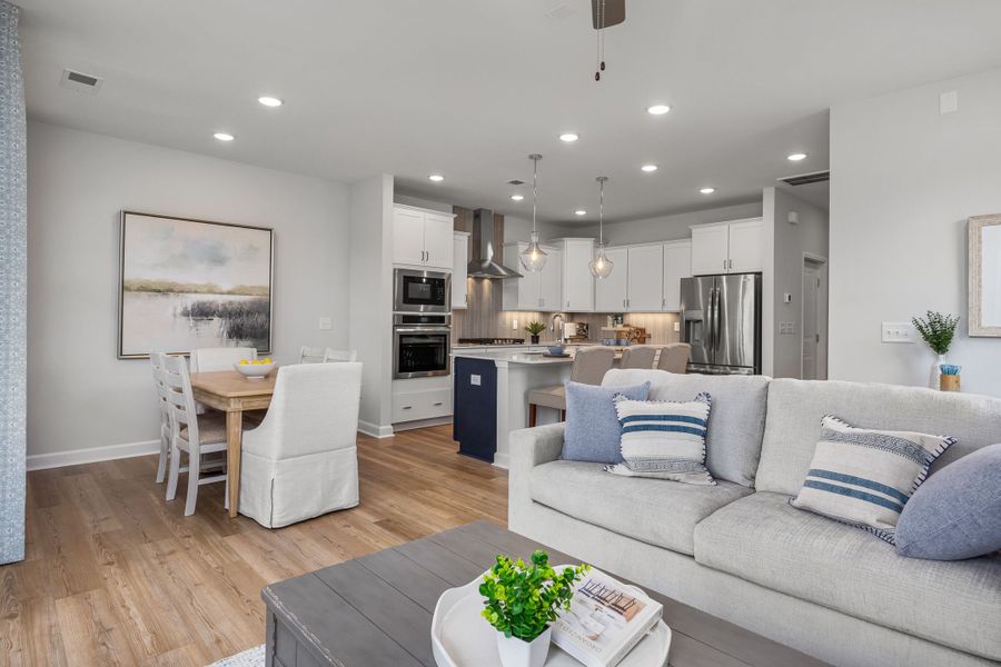 Furnished interior in a model home at Gregory Village Townhomes in Lillington (Image 26).