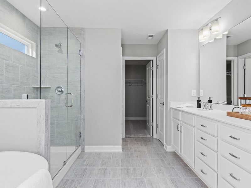 Furnished interior in a model home at Enclave at Belmont in Belmont (Image 20). Furnished interior in a model home at Enclave at Belmont in Belmont (Image 20).