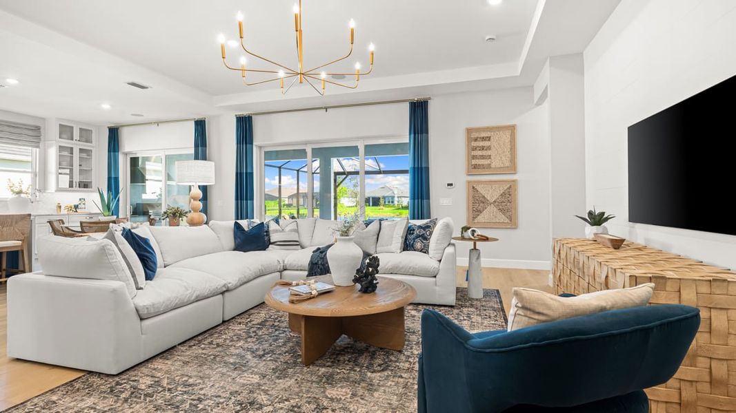 Furnished interior in a model home at Esplanade by the Islands in Naples (Image 44).