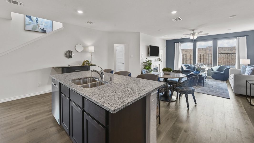 Furnished interior in a model home at The Villages of Hurricane Creek Townhomes in Anna (Image 21). Furnished interior in a model home at The Villages of Hurricane Creek Townhomes in Anna (Image 21).
